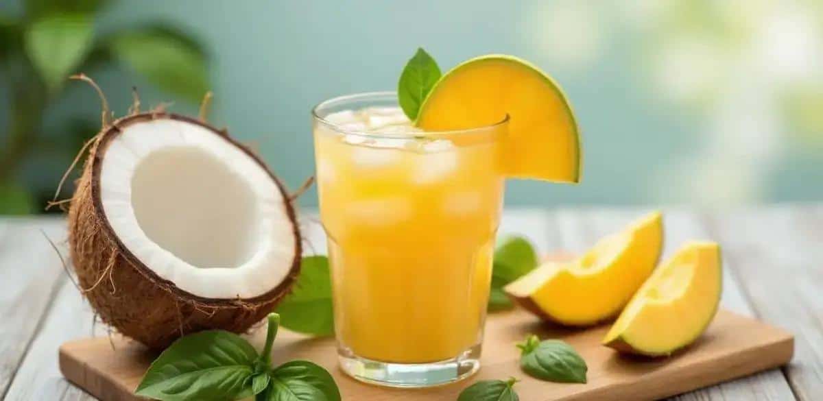 Flavor Profile: Coconut Water, Mango Juice, and Basil