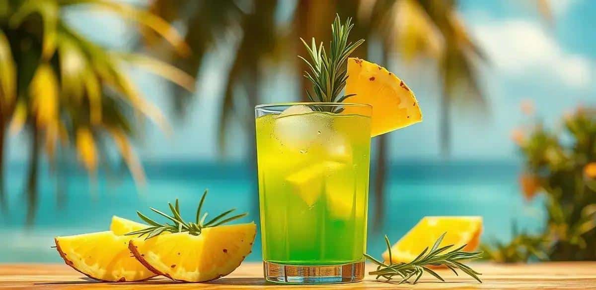 Green Drink with Pineapple Juice and Rosemary: A Refreshing Twist