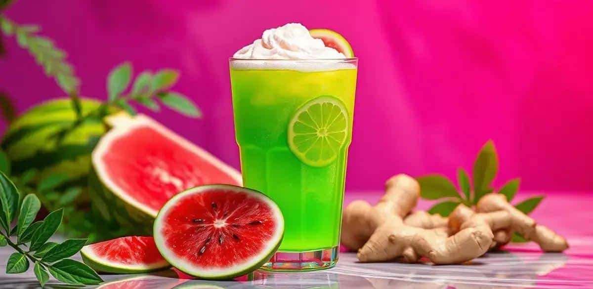 Green Drink with Watermelon Foam and Ginger: The Refreshing Delight