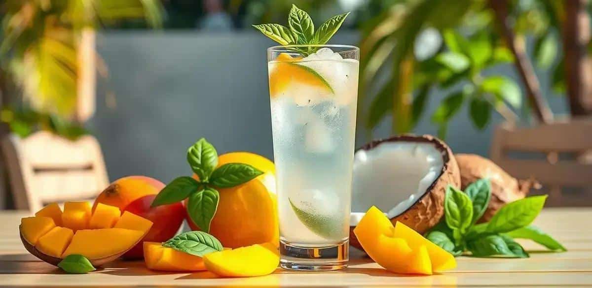 Health Benefits of Coconut Water with Mango Juice and Basil