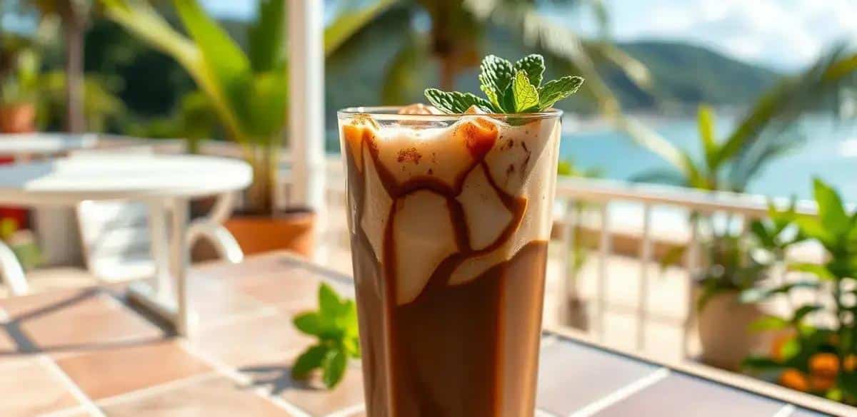 Iced Chocolate with Coconut Liqueur and Mint: A Refreshing Delight