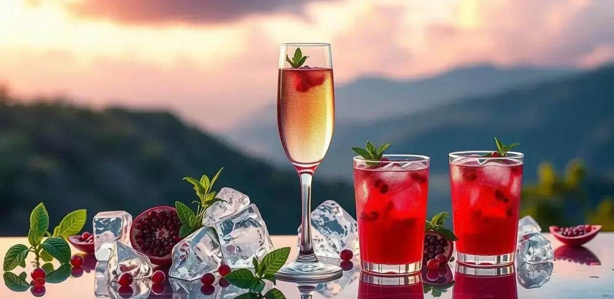 Preparation Method for Champagne with Pomegranate Juice and Mint