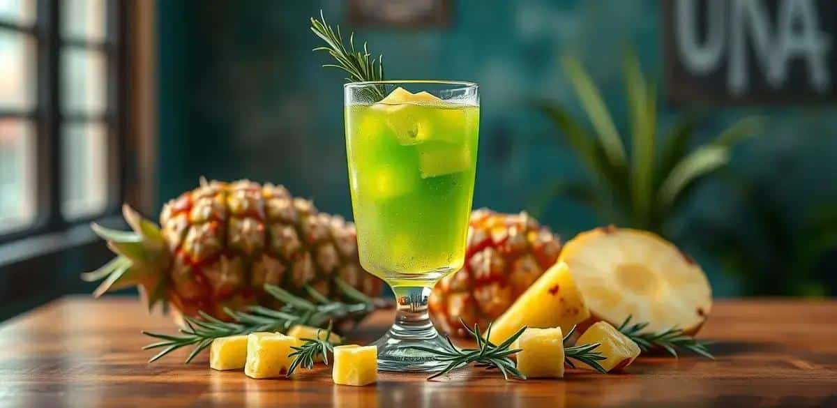 Preparation Method for Green Drink with Pineapple Juice and Rosemary