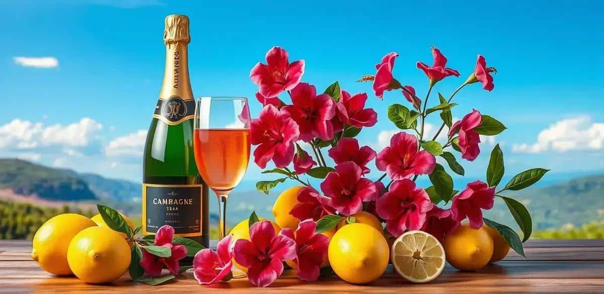 Recipe Ingredients for Champagne with Hibiscus Tea and Lemon Juice