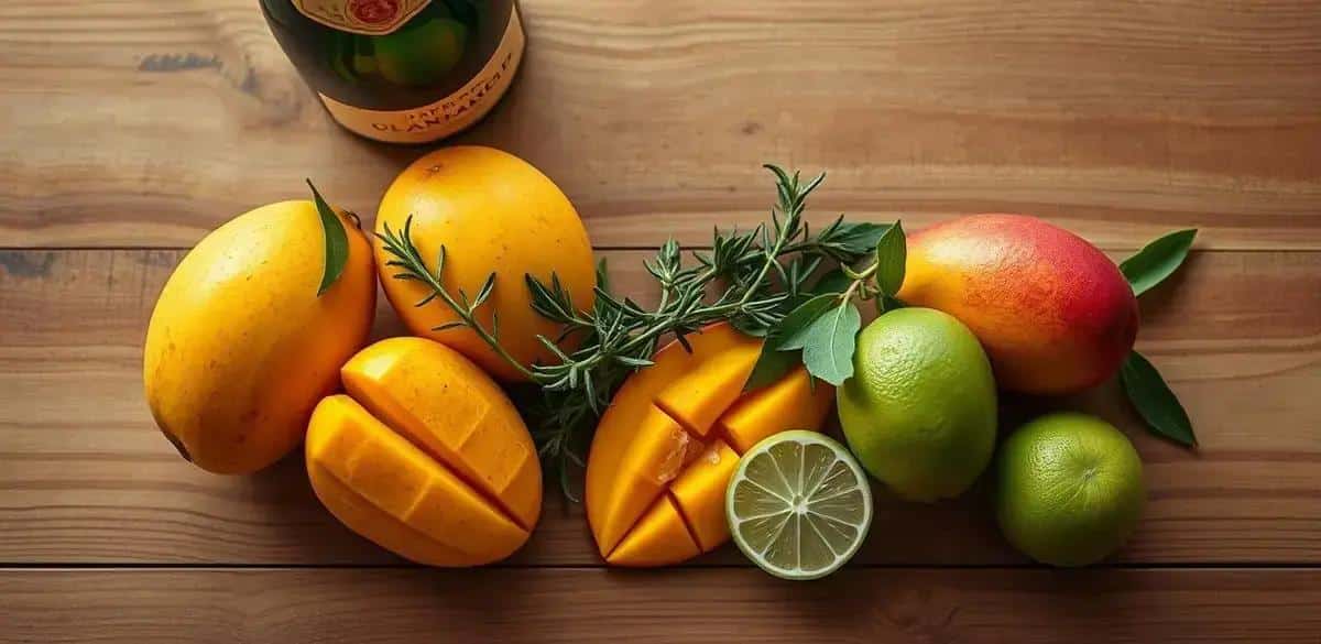 Recipe Ingredients for Champagne with Mango Sparkling Wine and Rosemary