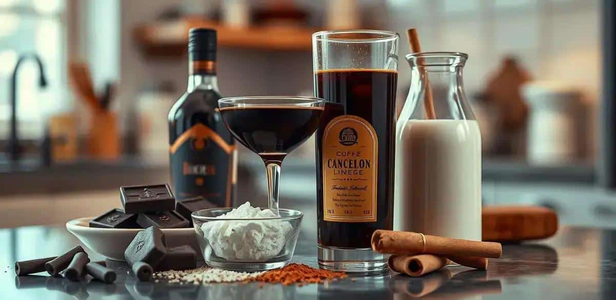 Recipe Ingredients for Chocolate with Coffee Liqueur and Cinnamon