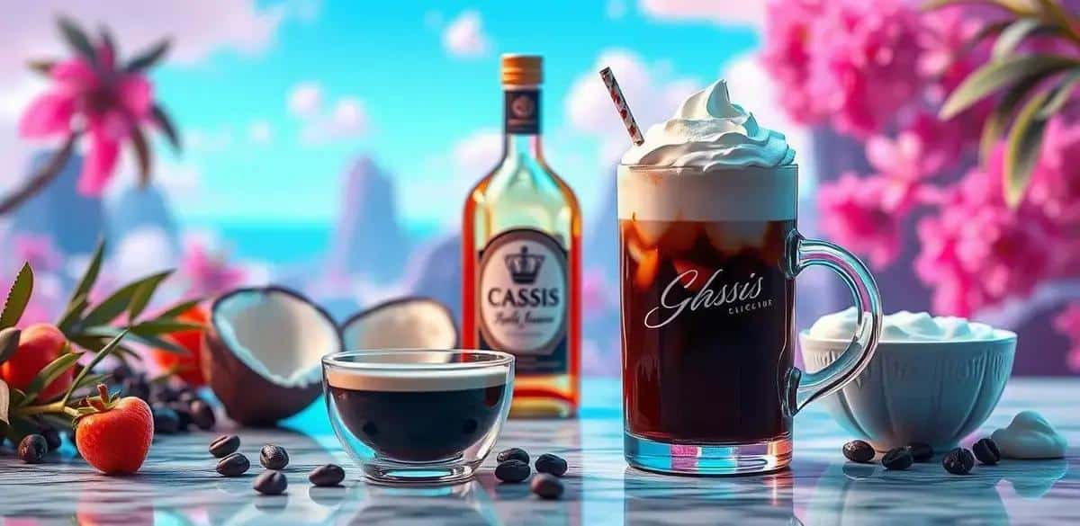 Recipe Ingredients for Coffee with Cassis Liqueur and Coconut Cream