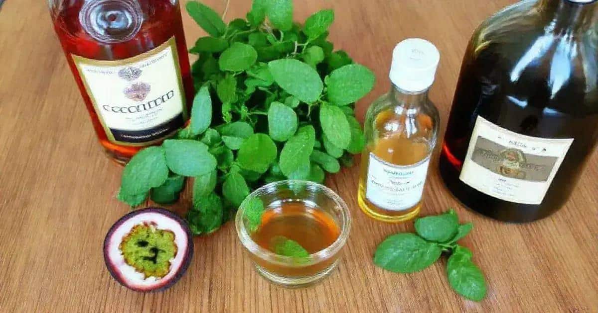 Recipe Ingredients for Cognac with Passion Fruit Foam and Mint