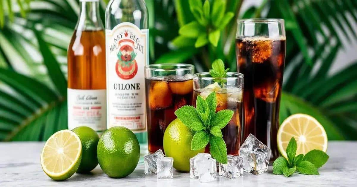 Recipe Ingredients for Cuba Libre with Mint