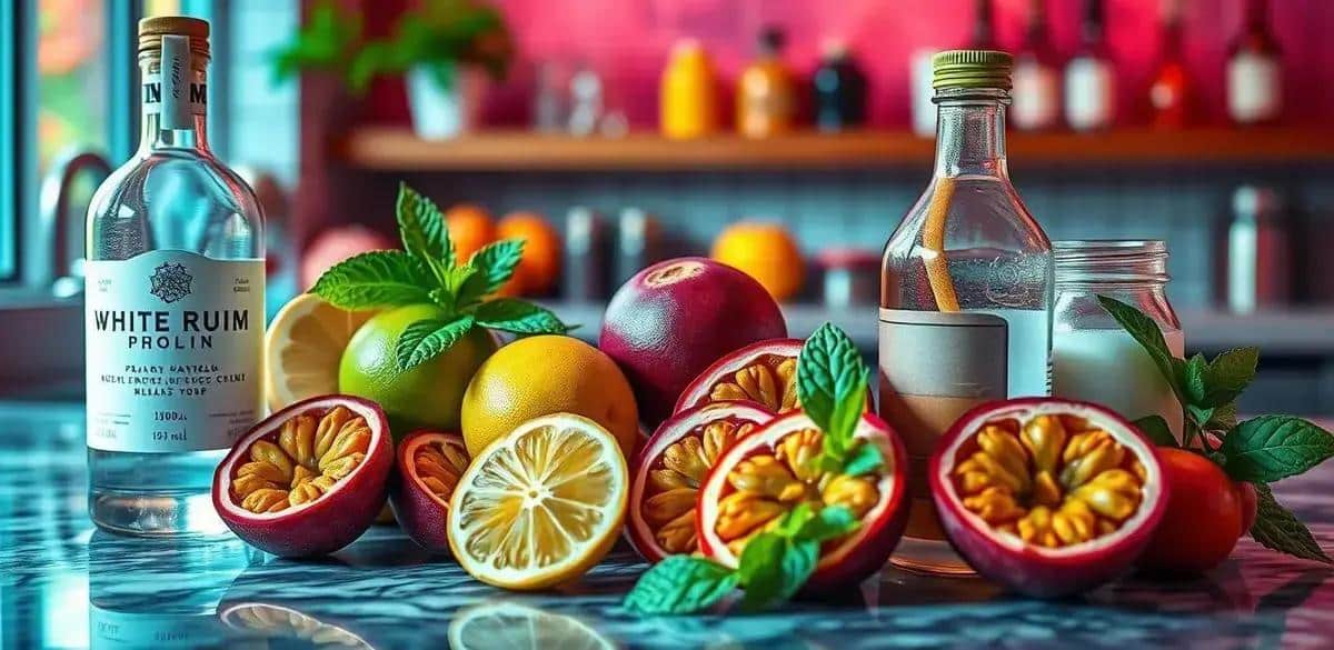 Recipe Ingredients for Daiquiri with Passion Fruit and Mint