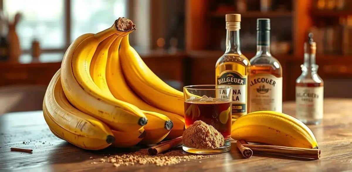 Recipe Ingredients for Flambéed Banana Liqueur with Tequila