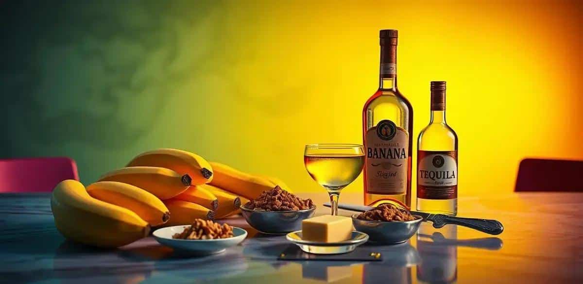 Recipe Ingredients for Flambéed Banana Liqueur with Tequila