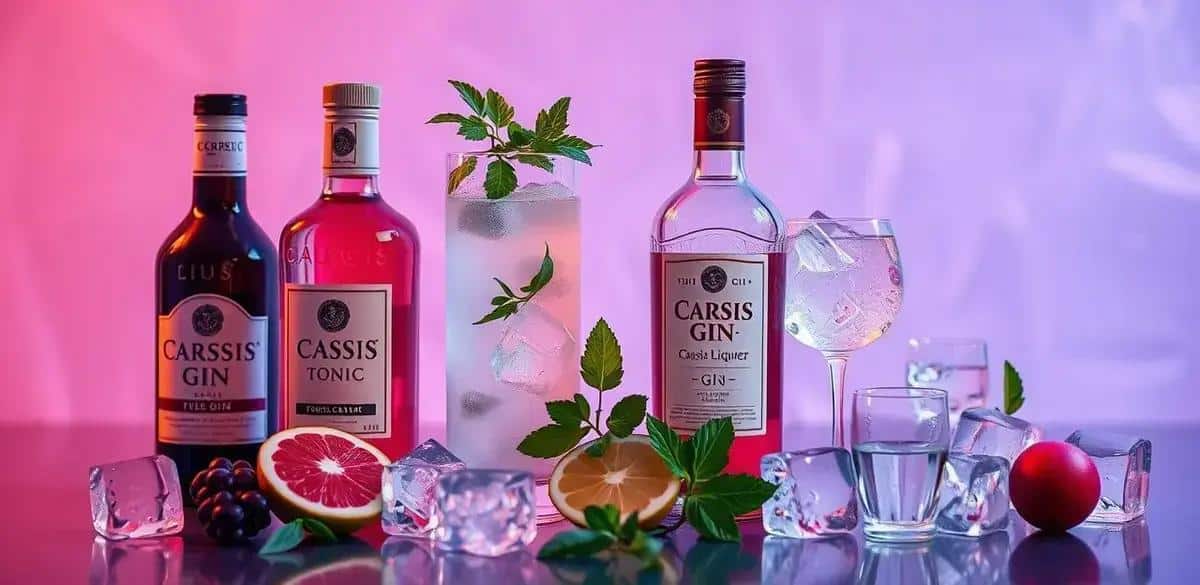 Recipe Ingredients for Gin and Tonic with Cassis Liqueur