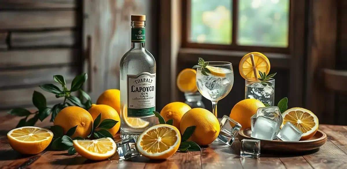 Recipe Ingredients for Gin and Tonic with Limoncello Liqueur