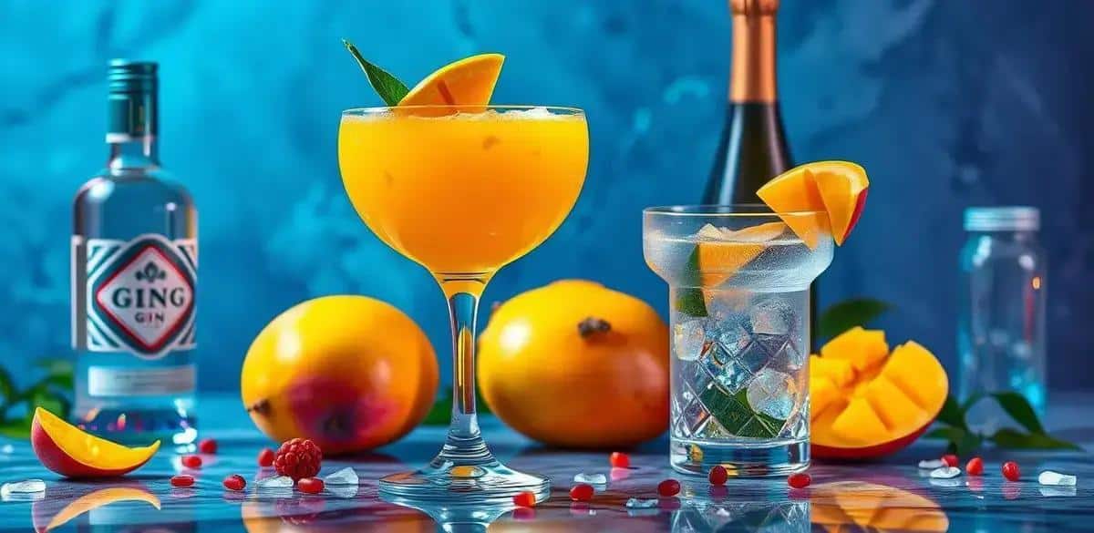 Recipe Ingredients for Gin with Sparkling Wine and Mango Juice