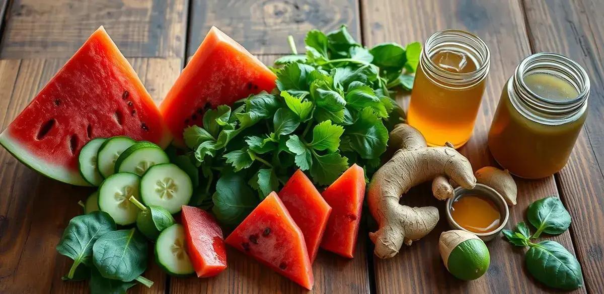 Recipe Ingredients for Green Drink with Watermelon Foam