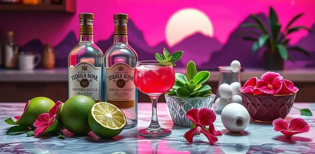 Recipe Ingredients for Hibiscus Foam Tequila Sour