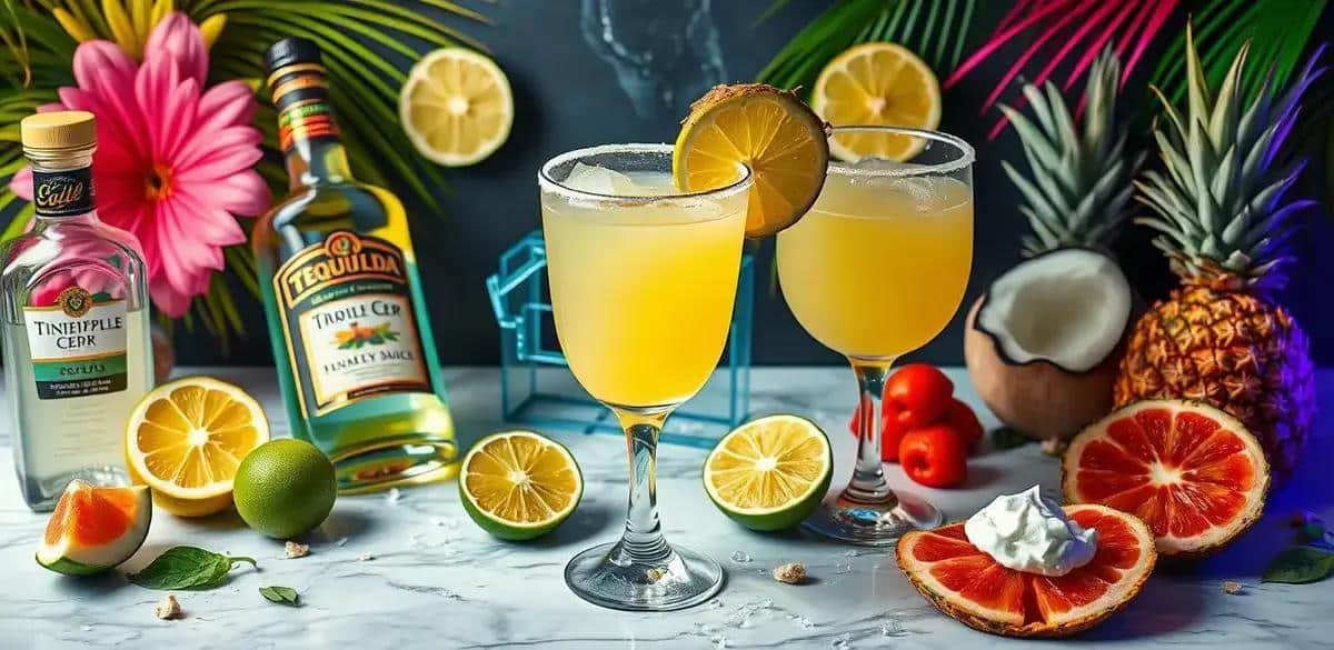 Recipe Ingredients for Margarita with Pineapple Foam