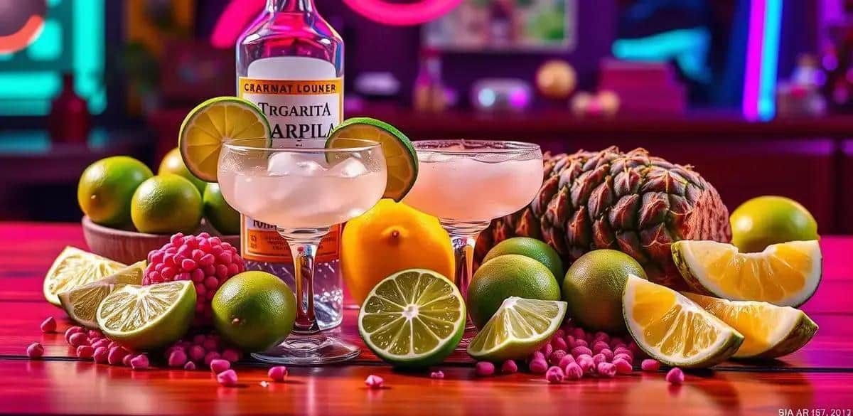 Recipe Ingredients for Margarita with Pineapple Juice and Pink Pepper