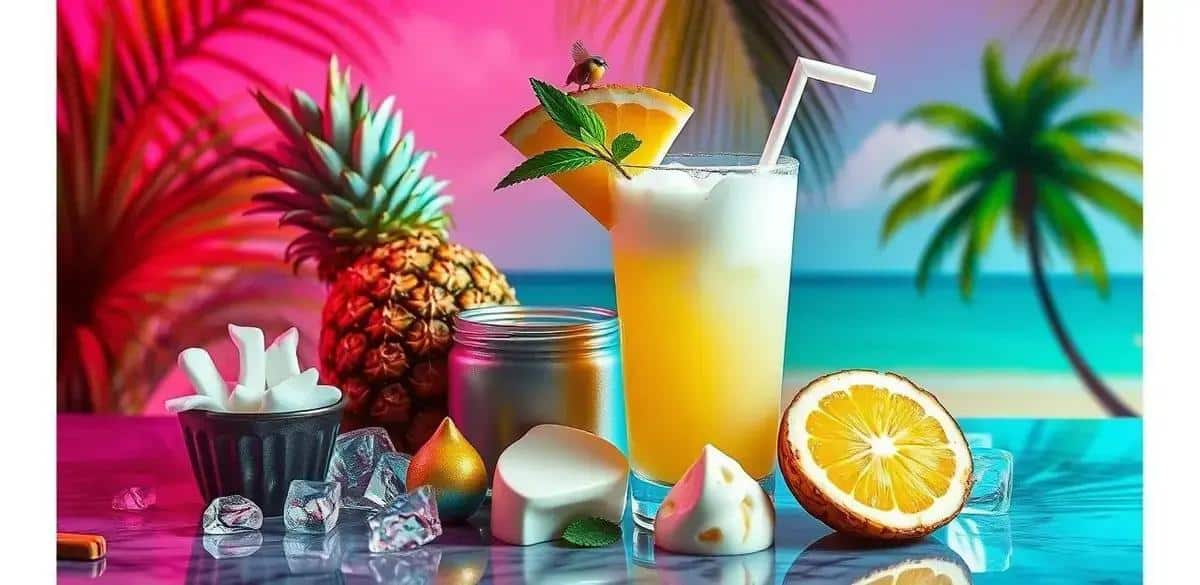 Recipe Ingredients for Piña Colada with Mint Liqueur and White Chocolate