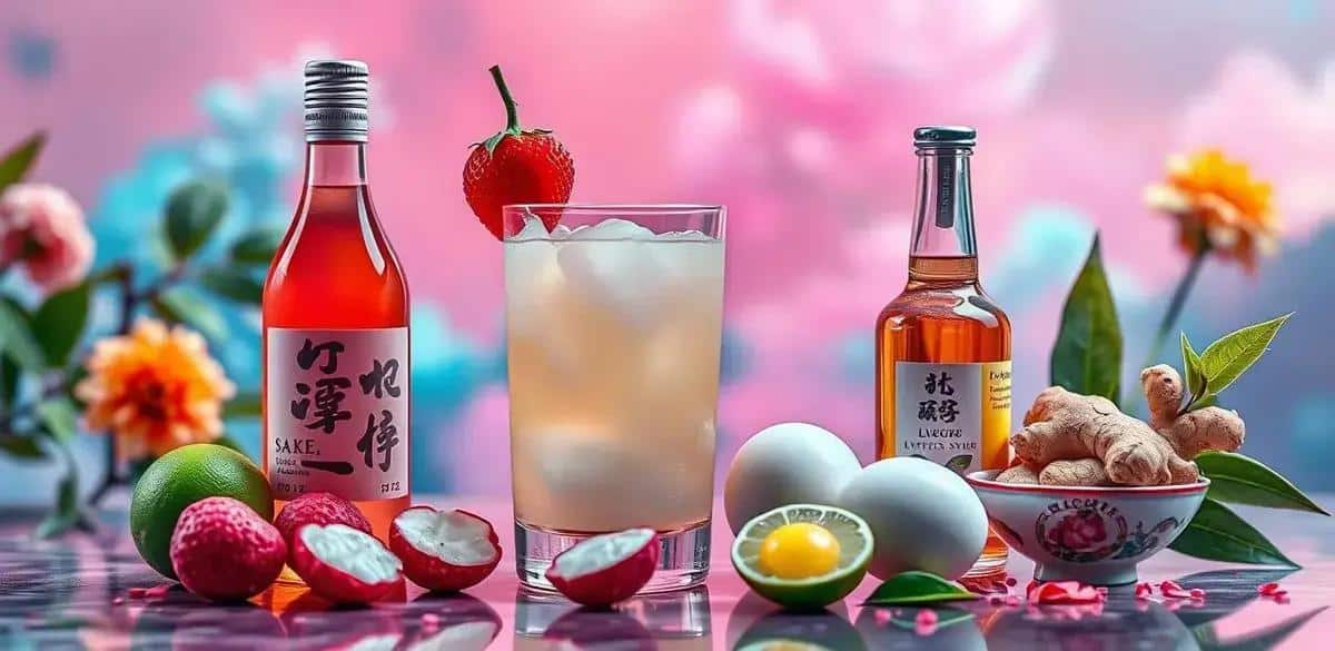 Recipe Ingredients for Sake with Lychee and Ginger Foam