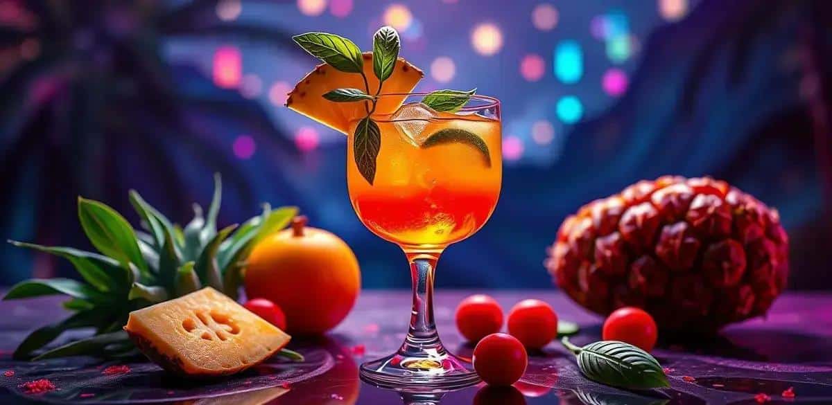 Recipe Ingredients for Tropical Cognac with Pineapple and Basil