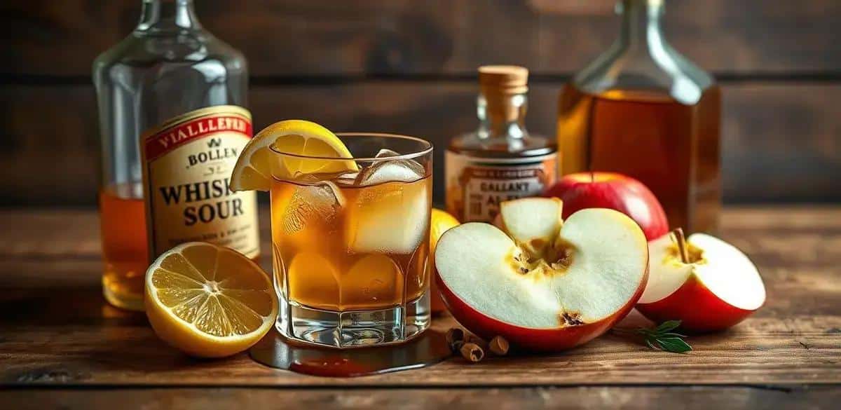 Recipe Ingredients for Whisky Sour with Apple Syrup