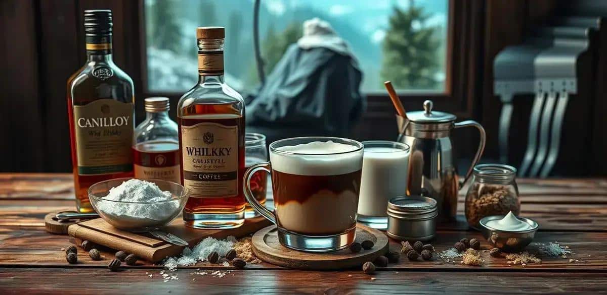 Recipe Ingredients for Whisky with Coffee and Cream Foam