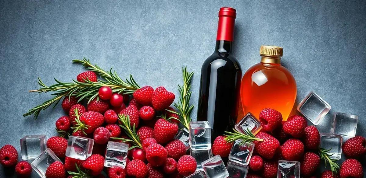 Recipe Ingredients for Wine with Red Berry Juice and Rosemary