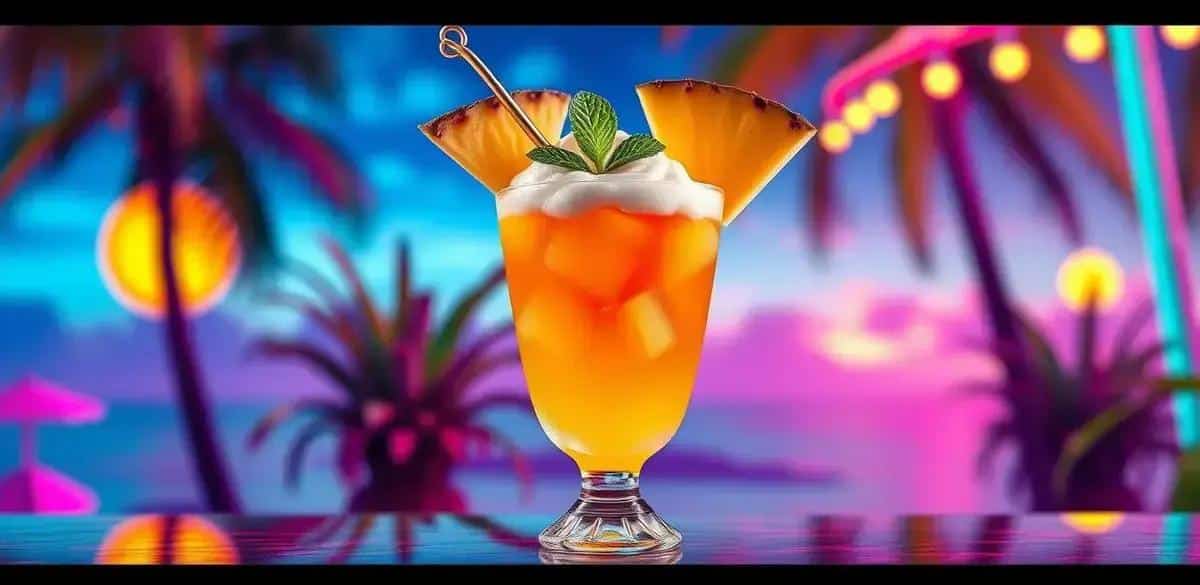 Rum Punch with Pineapple Foam and Mint: A Tropical Delight You Can't Miss