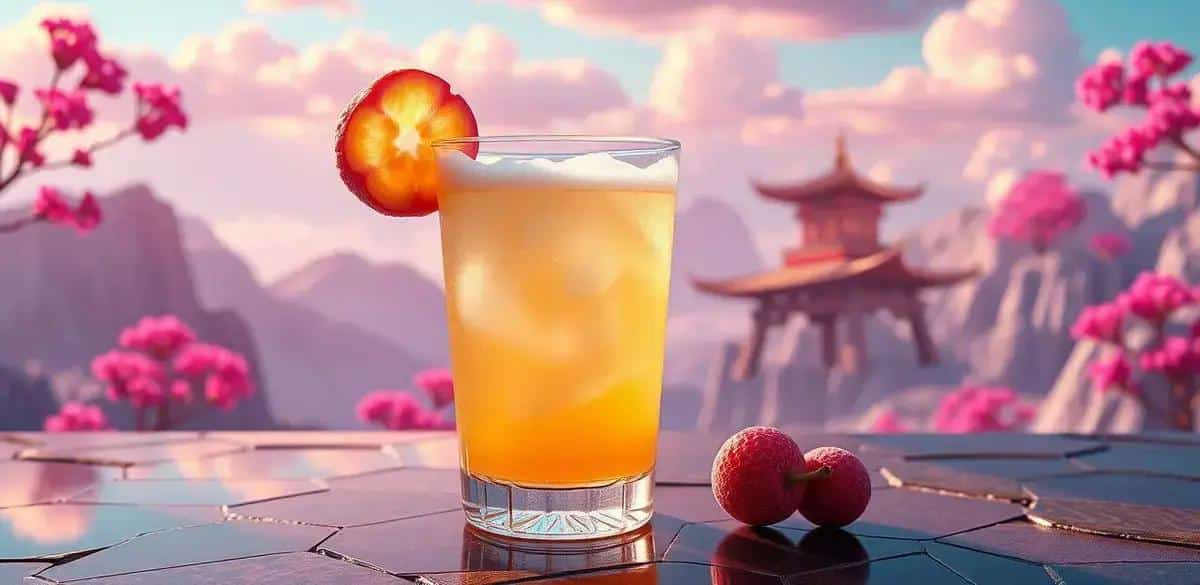 Sake with Lychee and Ginger Foam: A Refreshing Asian Delight